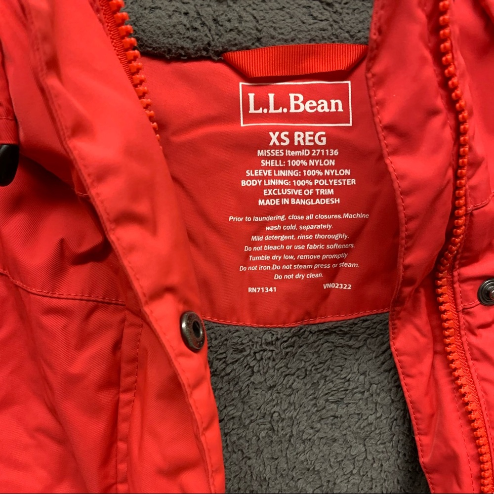 LL Bean Winter Jacket Red XS Adult